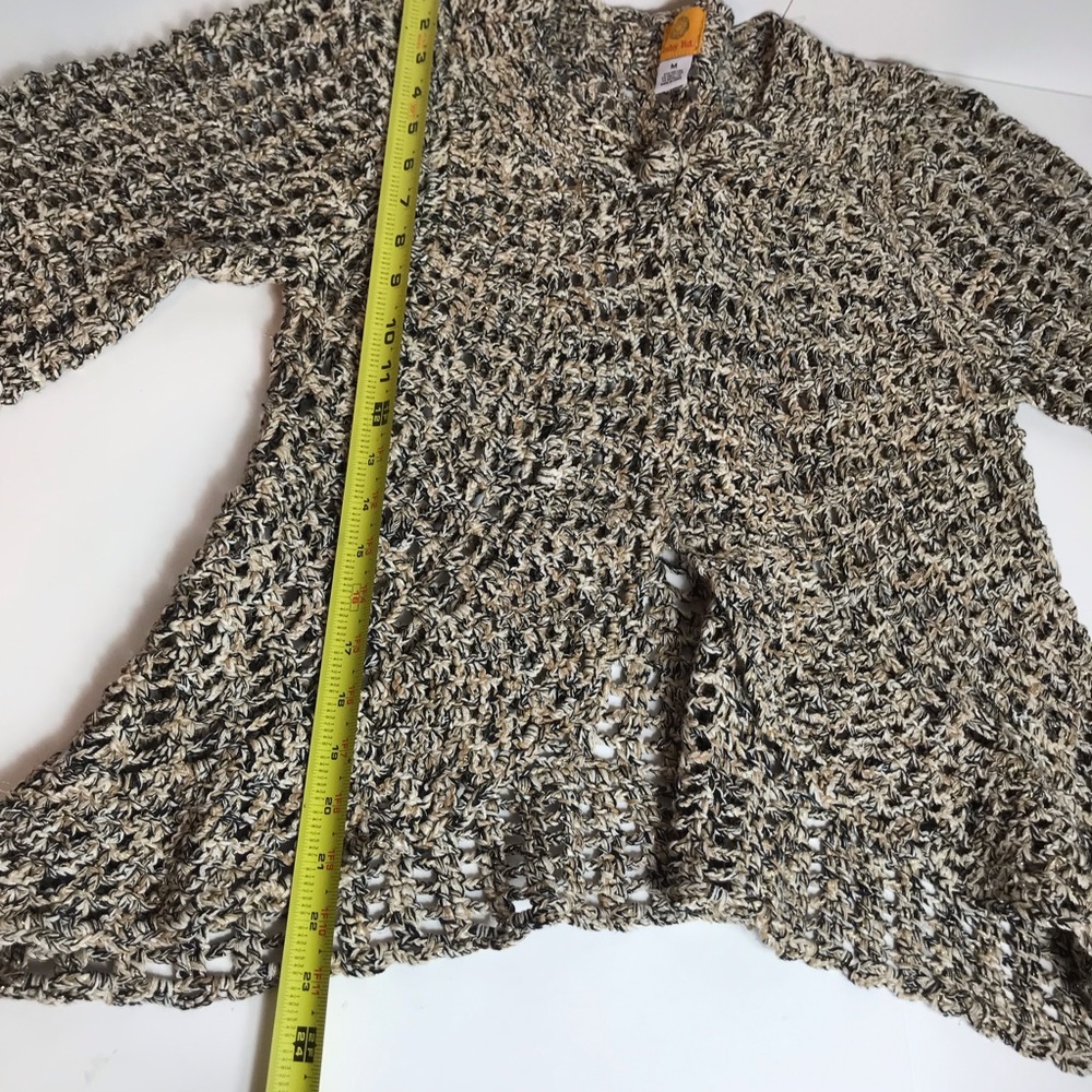 Ruby Rd Open Front Sweater W Ruffle & Gold Thread - image 8